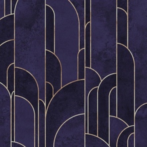 Art deco pattern. Dark purple luxury velvet