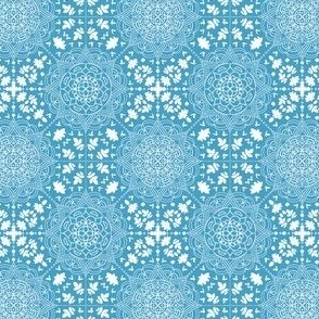 mini scale geometric 2 - white and blue