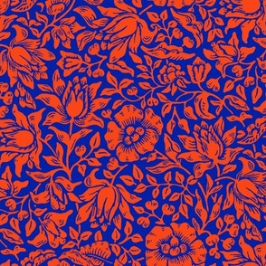 1879 "Mallow" by William Morris - Florida colors - Orange on Blue