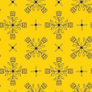 Windmill (yellow) medium scale Scandinavian inspired floral design