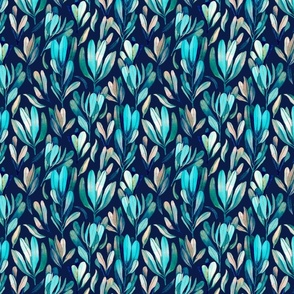 Banksia leaves_pattern_dark blue