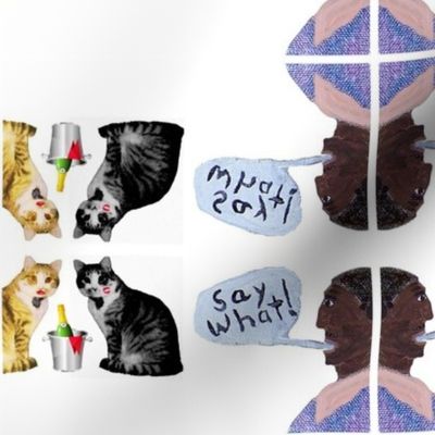 Say What: A Back Asswards Cat Fabric