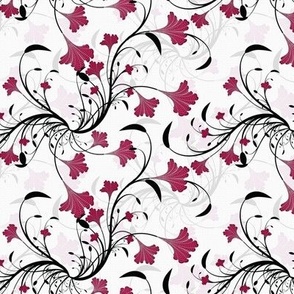 Swirling Fan Flowers in Raspberry Pink