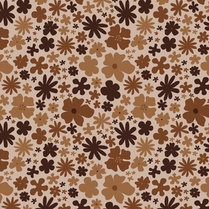 neutral brown flowers, henri matisse, meadow, baby florals, brown hues, earth tones, brown, beige,  dark brown