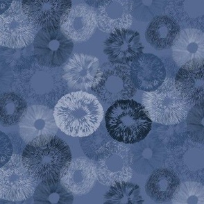 Petit Mushroom Spore Prints in Blue