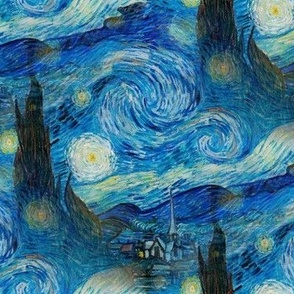 1889 "The Starry Night" by Van Gogh - Original Colors