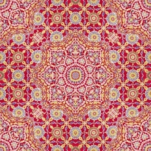 1851 Vintage "Indian Embroidery on Crimson Silk" by Matthew Wyatt