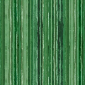 Loose Watercolor Stripes Jungle Green