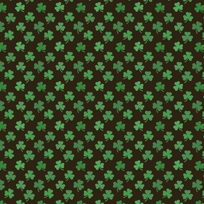 Green Clover Pattern over Brown