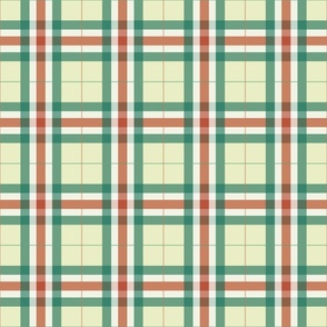 Green and Red Plaid Pattern over Yellow