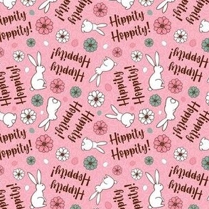 Small Scale Hippity Hoppity Easter Bunnies on Pink