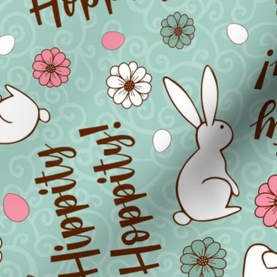 Large Scale Hippity Hoppity Easter Bunnies on Mint