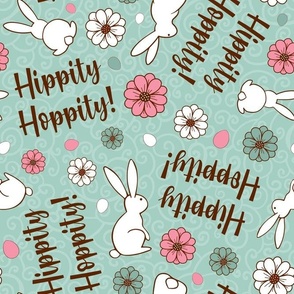 Large Scale Hippity Hoppity Easter Bunnies on Mint