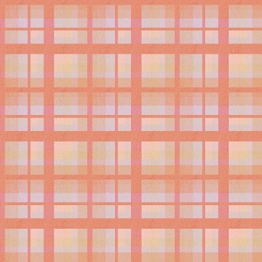 Memphis Ignite Plaid with crackle overlay peach salmon pale blue