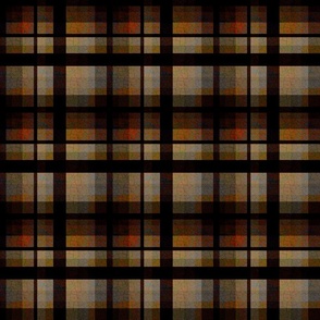Memphis Ignite Plaid with crackle overlay brown and golden hues