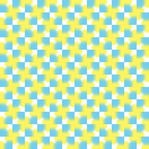 Blue and yellow checked tile small