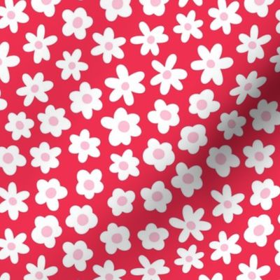 flower blossoms on red LG - valentines day collection