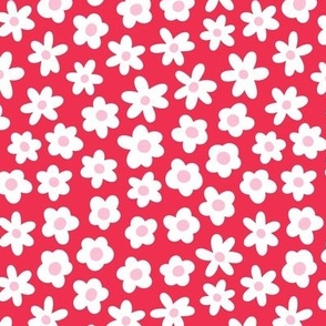 flower blossoms on red LG - valentines day collection