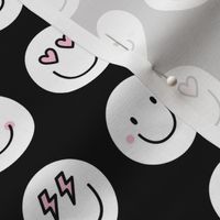 happy face smiley guys black and white inverted LG - valentines day collection
