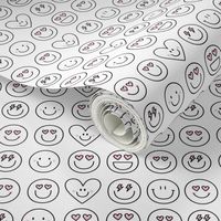 happy face smiley guys black and white LG - valentines day collection