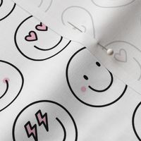happy face smiley guys black and white LG - valentines day collection
