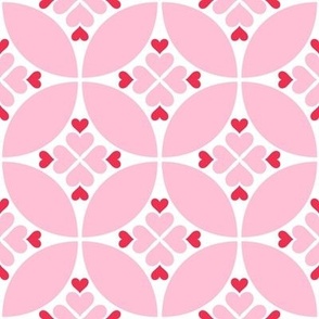 heart tiles pastel pink and red LG - valentines day collection