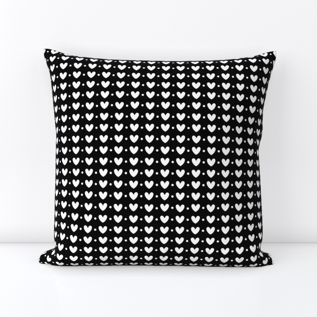 hearts and dots black and white inversed LG - valentines day collection