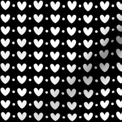 hearts and dots black and white inversed LG - valentines day collection