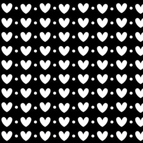 hearts and dots black and white inversed LG - valentines day collection