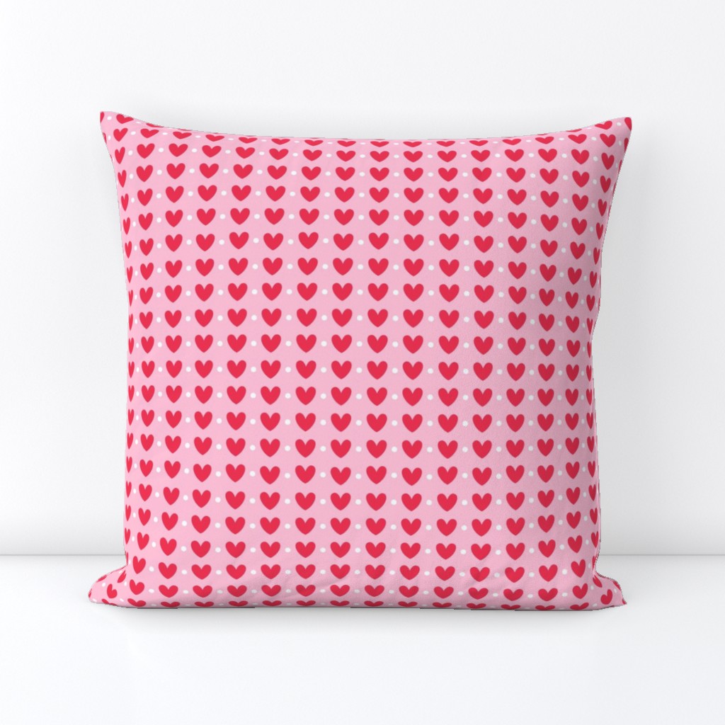 hearts and dots red on pastel pink LG - valentines day collection