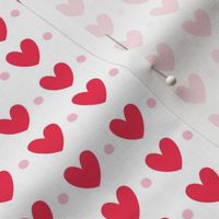 hearts and dots red on white LG - valentines day collection