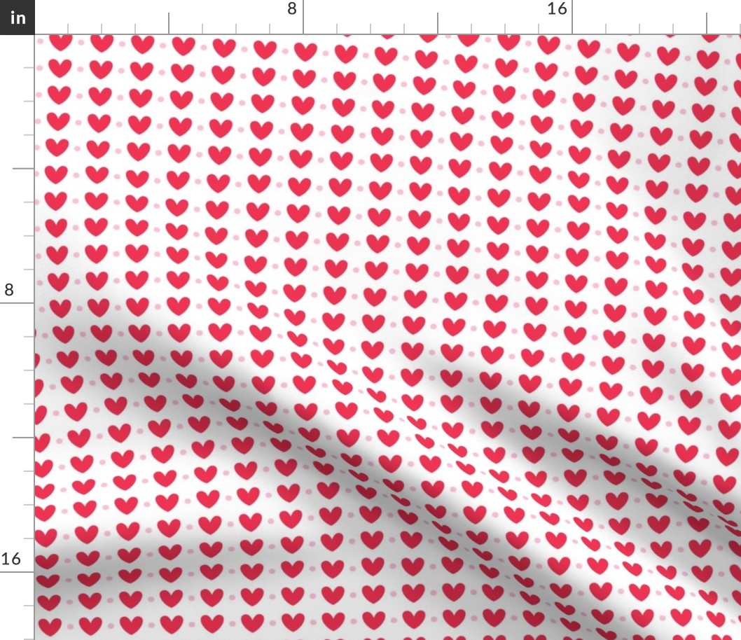 hearts and dots red on white LG - valentines day collection