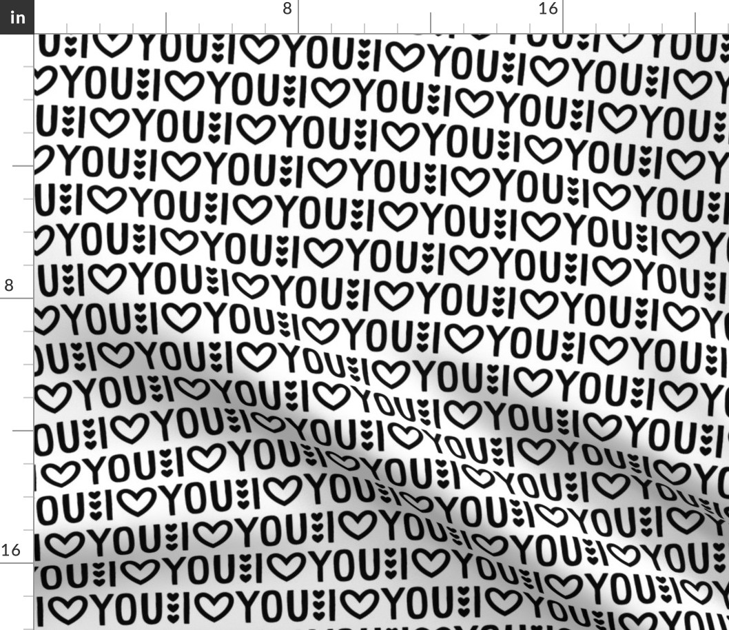 i heart you black and white LG - valentines day collection