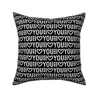 i heart you on black and white inversed LG - valentines day collection
