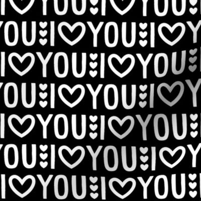 i heart you on black and white inversed LG - valentines day collection