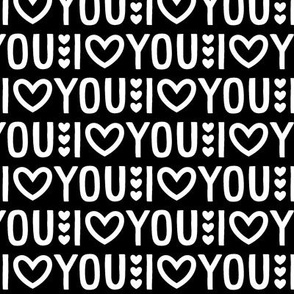 i heart you on black and white inversed LG - valentines day collection