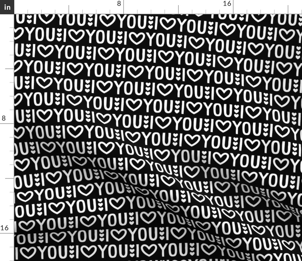 i heart you on black and white inversed LG - valentines day collection