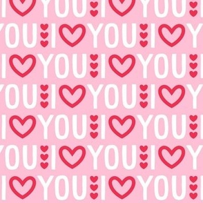 i heart you on pastel pink LG - valentines day collection