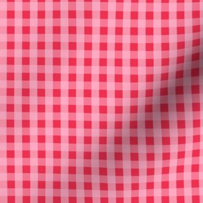 gingham pastel pink on red LG - valentines day collection
