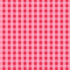 gingham pastel pink on red LG - valentines day collection