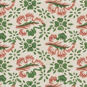 18th century decorative paper, leaves and flowers
