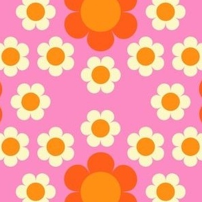 Daisy Circles on Pink