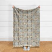 snow leopard damask gray and tan