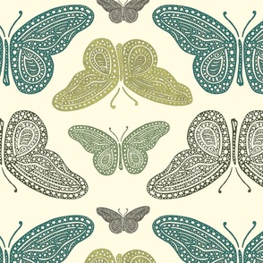 Stamped Butterflies Wallpaper