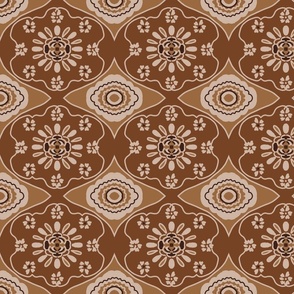 EARTHTONES FLORAL MEDALLIONS TWO