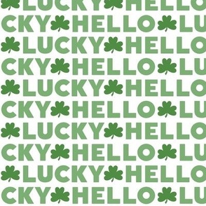 hello lucky green on white - st patricks day collection