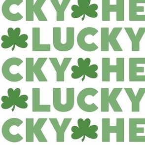 hello lucky green on white LG - st patricks day collection