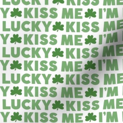 kiss me i'm lucky green on white - st patricks day collection