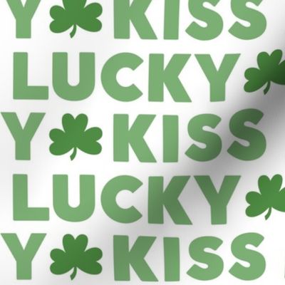 kiss me i'm lucky green on white LG - st patricks day collection