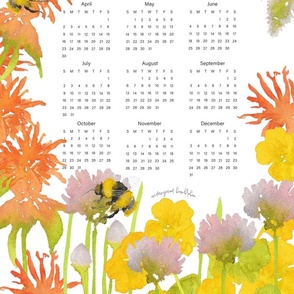 tea towel calendar 2023 (vertical for spoonflower home decor product)